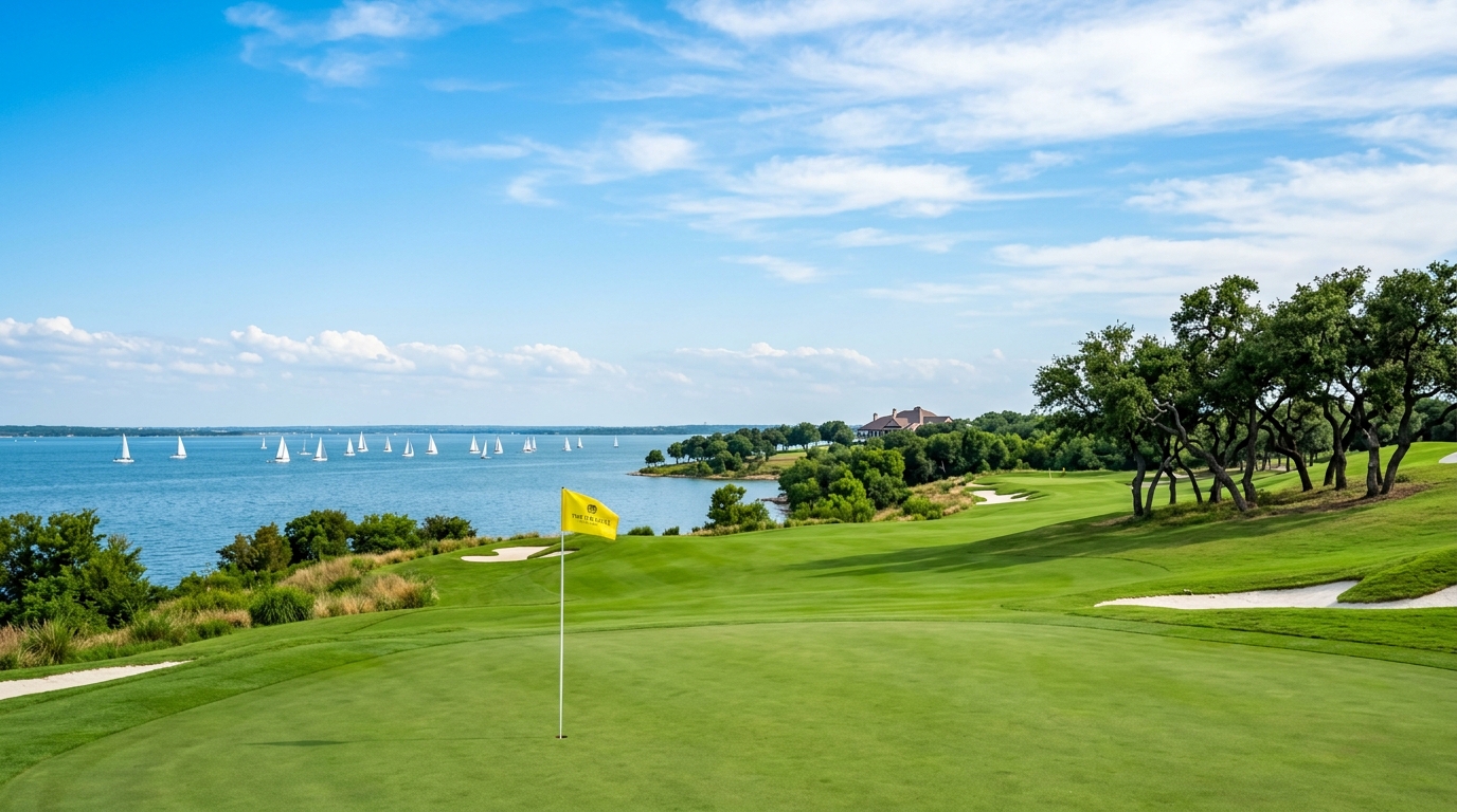 The Tribute Golf Links overlooking Lake Lewisville in The Colony TX